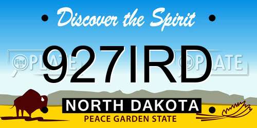 927IRD North Dakota License Plate