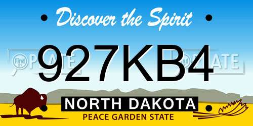 927KB4 North Dakota License Plate