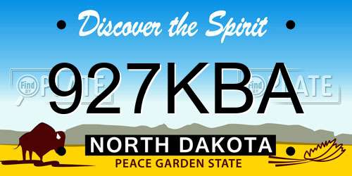 927KBA North Dakota License Plate