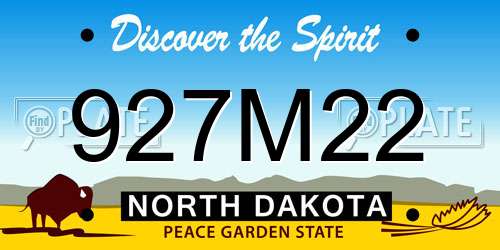 927M22 North Dakota License Plate