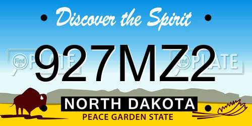 927MZ2 North Dakota License Plate