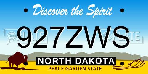 927ZWS North Dakota License Plate