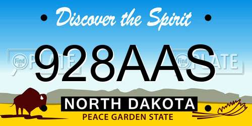 928AAS North Dakota License Plate