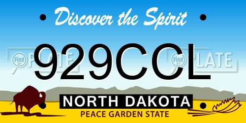 929CCL North Dakota License Plate