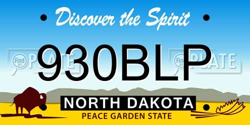 930BLP North Dakota License Plate