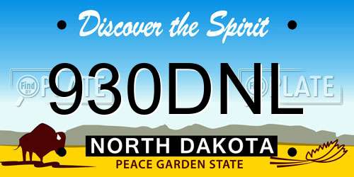 930DNL North Dakota License Plate