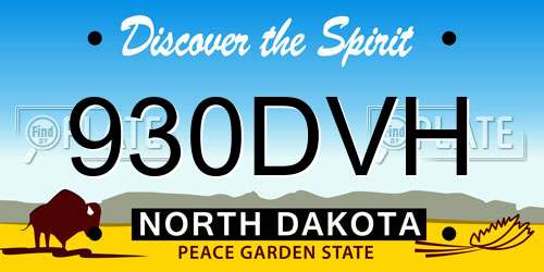 930DVH North Dakota License Plate