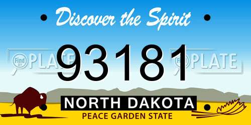 93181 North Dakota License Plate