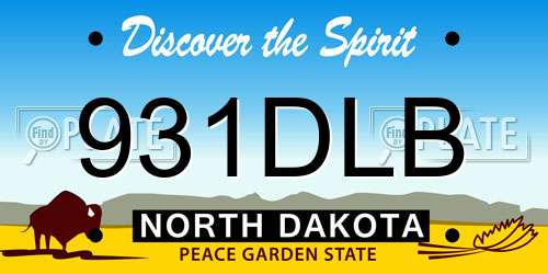931DLB North Dakota License Plate