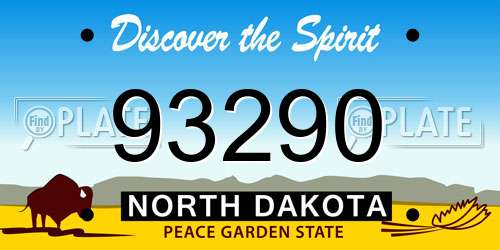 93290 North Dakota License Plate