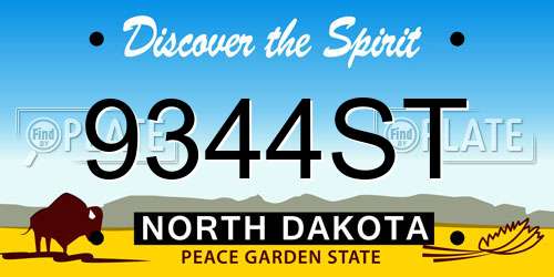 9344ST North Dakota License Plate