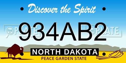 934AB2 North Dakota License Plate