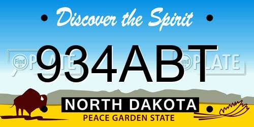 934ABT North Dakota License Plate