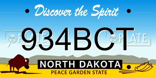 934BCT North Dakota License Plate