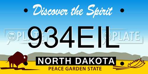 934EIL North Dakota License Plate