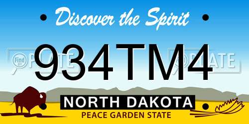 934TM4 North Dakota License Plate