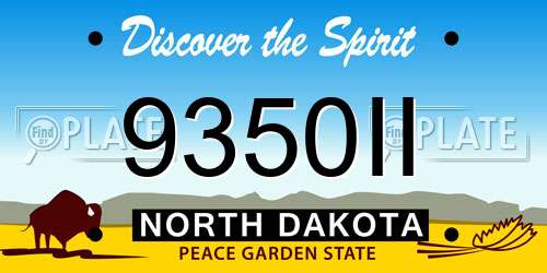 9350II North Dakota License Plate