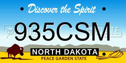 935CSM North Dakota License Plate