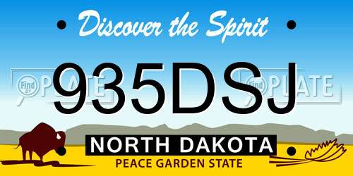 935DSJ North Dakota License Plate