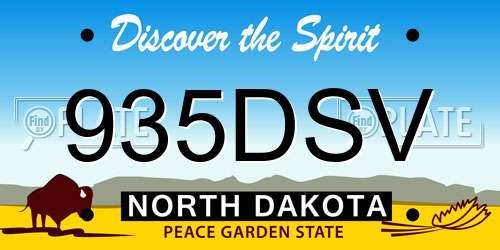 935DSV North Dakota License Plate