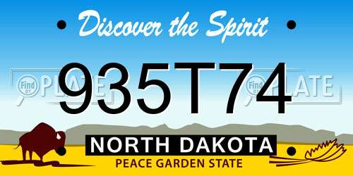 935T74 North Dakota License Plate