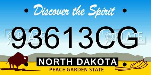 93613CG North Dakota License Plate
