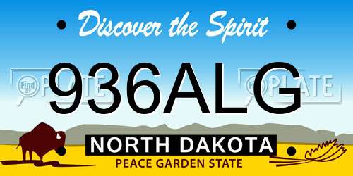 936ALG North Dakota License Plate