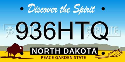936HTQ North Dakota License Plate