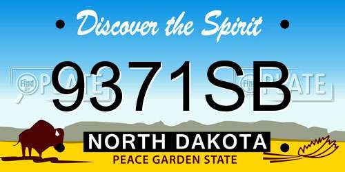 9371SB North Dakota License Plate