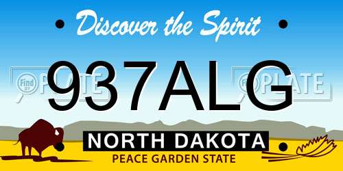 937ALG North Dakota License Plate