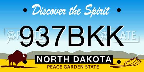 937BKK North Dakota License Plate