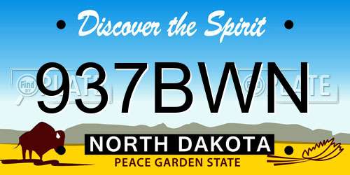 937BWN North Dakota License Plate