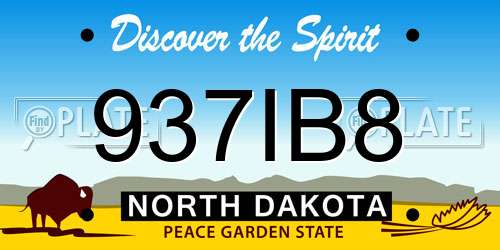 937IB8 North Dakota License Plate