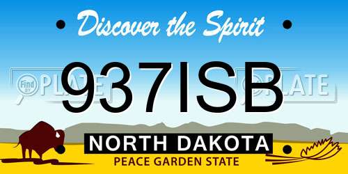937ISB North Dakota License Plate