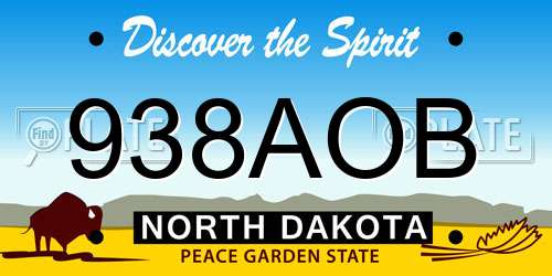 938AOB North Dakota License Plate