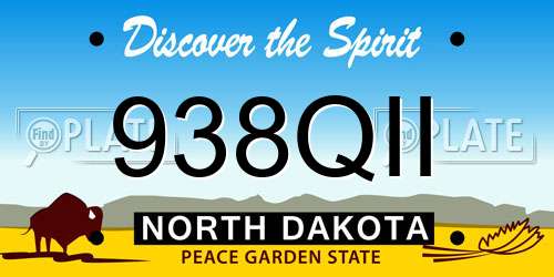938QII North Dakota License Plate
