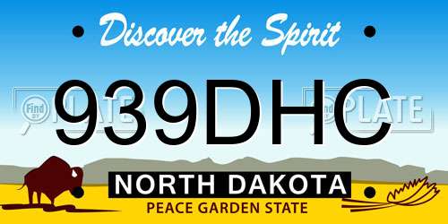 939DHC North Dakota License Plate