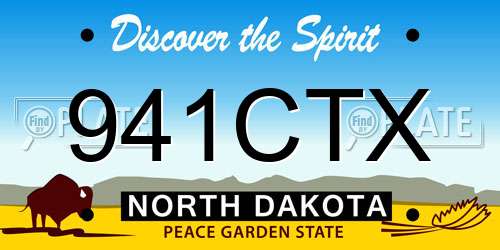 941CTX North Dakota License Plate