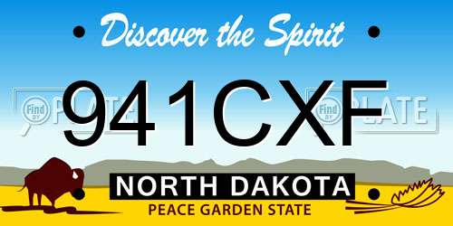 941CXF North Dakota License Plate