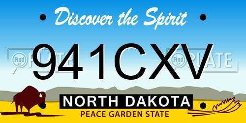 941CXV North Dakota License Plate