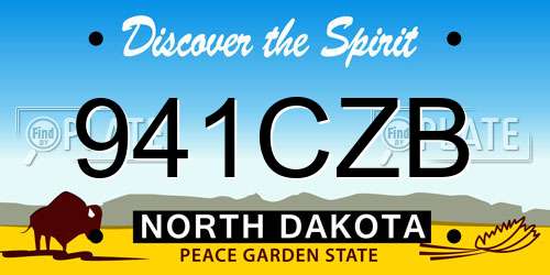 941CZB North Dakota License Plate