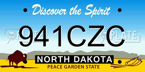 941CZC North Dakota License Plate