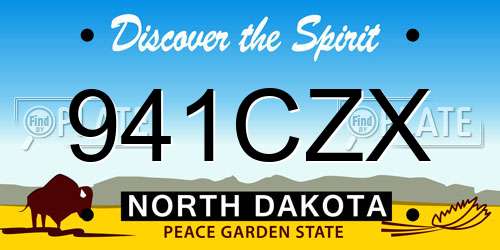 941CZX North Dakota License Plate