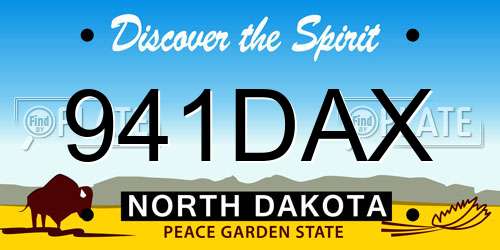 941DAX North Dakota License Plate