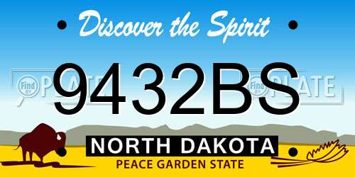 9432BS North Dakota License Plate