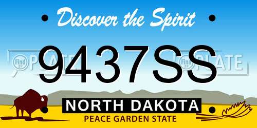 9437SS North Dakota License Plate