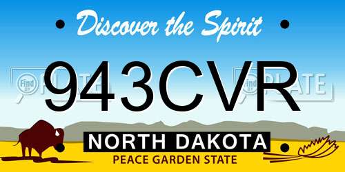 943CVR North Dakota License Plate