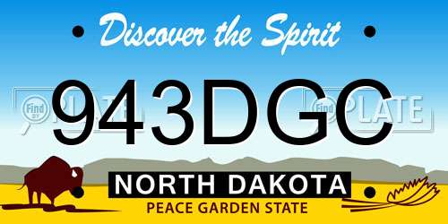 943DGC North Dakota License Plate