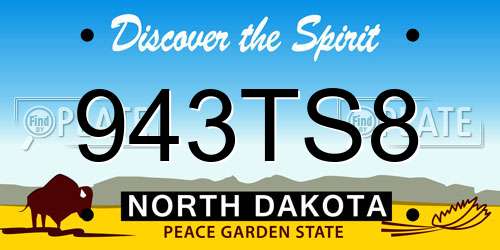 943TS8 North Dakota License Plate