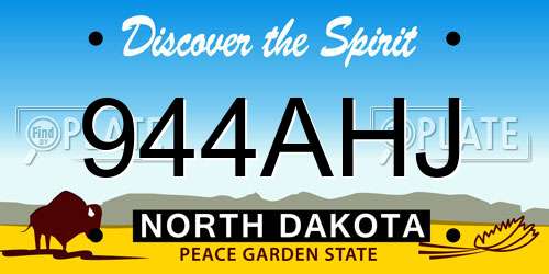 944AHJ North Dakota License Plate
